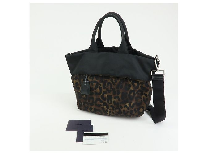 PRADA Borsa reversibile 2Way in nylon e pelle con logo Triangle Nera BN1959 - vista 23