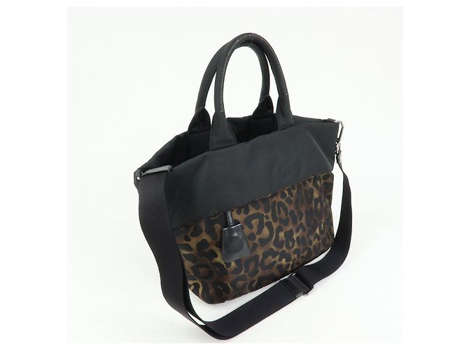 PRADA Borsa reversibile 2Way in nylon e pelle con logo Triangle Nera BN1959 - vista 4