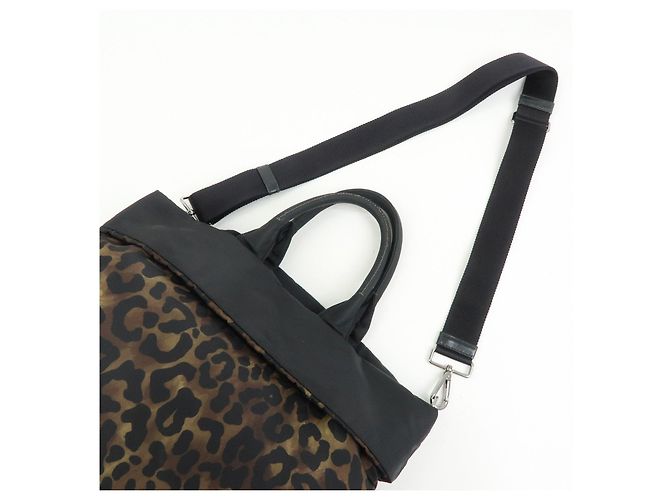 PRADA Borsa reversibile 2Way in nylon e pelle con logo Triangle Nera BN1959 - vista 6