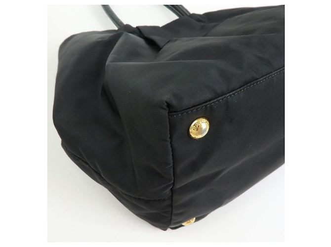 PRADA Borsa Tote in nylon, pelle e nastro Nero BN1601 - vista 11