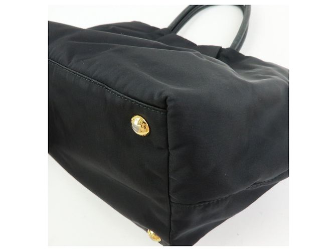 PRADA Borsa Tote in nylon, pelle e nastro Nero BN1601 - vista 12