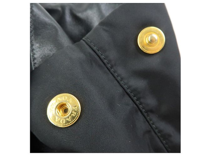 PRADA Borsa Tote in nylon, pelle e nastro Nero BN1601 - vista 17