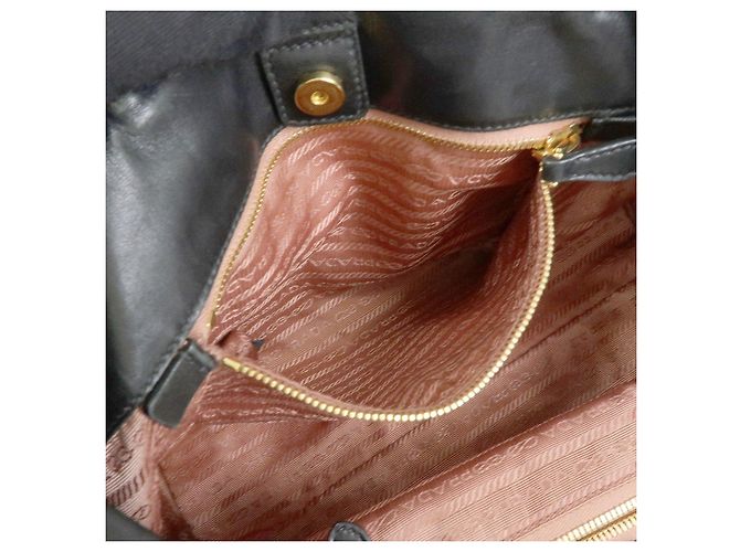PRADA Borsa Tote in nylon, pelle e nastro Nero BN1601 - vista 19