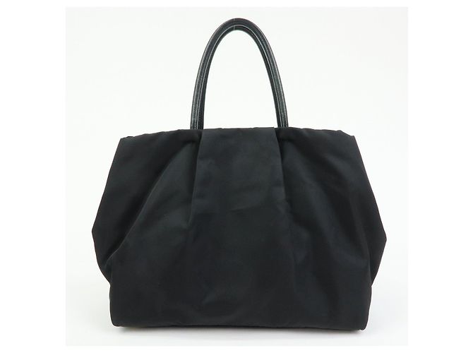PRADA Borsa Tote in nylon, pelle e nastro Nero BN1601 - vista 2