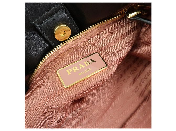 PRADA Borsa Tote in nylon, pelle e nastro Nero BN1601 - vista 21