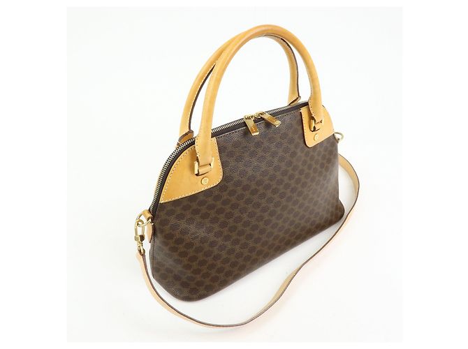 Céline Borsa 2Way CELINE Macadam PVC Leather Borsa a mano Borsa a tracolla Brown Beige - vista 4
