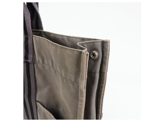 Hermès HERMES Herline Fourre Tout MM Canvas Tote Bag Grey Black - Ansicht 12