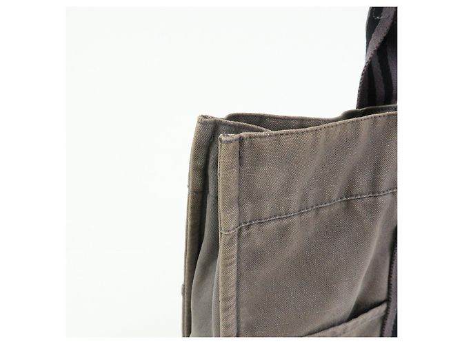 Hermès HERMES Herline Fourre Tout MM Canvas Tote Bag Grey Black - Ansicht 13