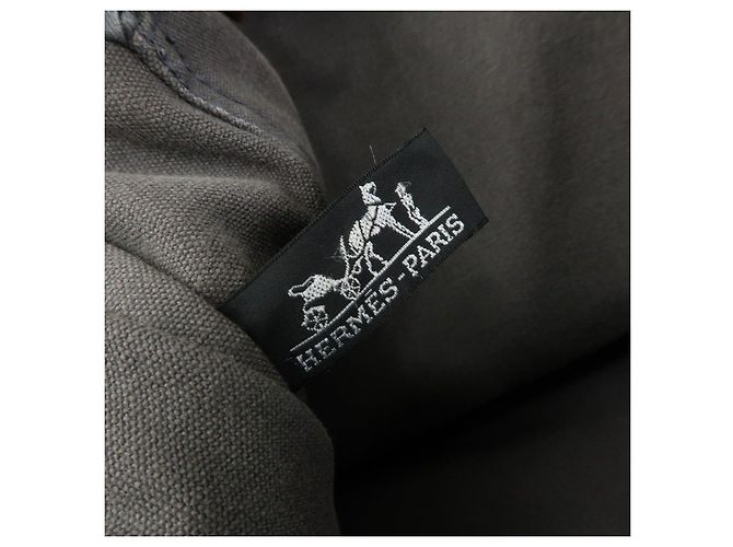 Hermès HERMES Herline Fourre Tout MM Canvas Tote Bag Grey Black - Ansicht 20