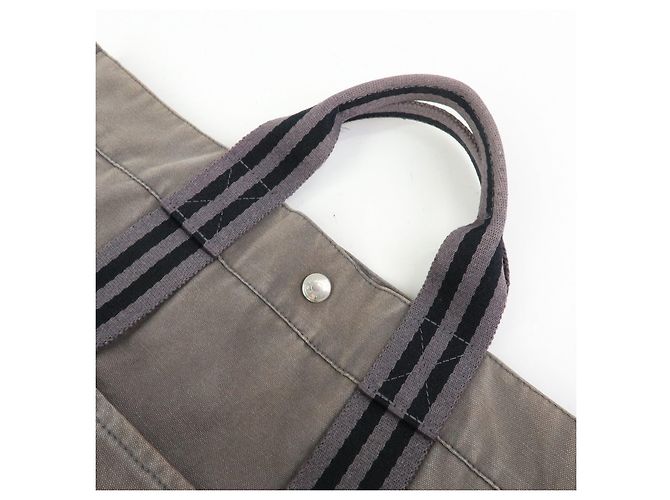 Hermès HERMES Herline Fourre Tout MM Canvas Tote Bag Grey Black - Ansicht 6
