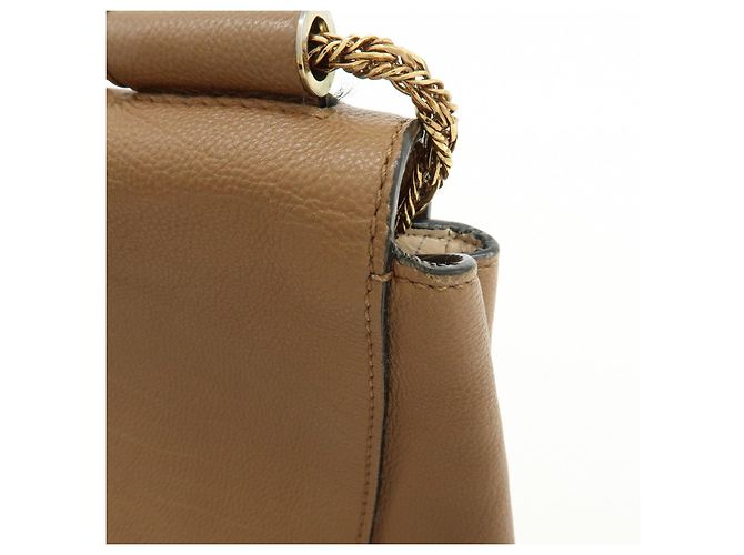Chloé Borsa a spalla e crossbody in pelle Chloe Elsie con catena Marrone Camel - vista 14