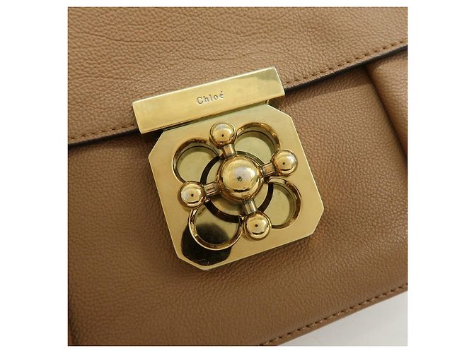 Chloé Borsa a spalla e crossbody in pelle Chloe Elsie con catena Marrone Camel - vista 15