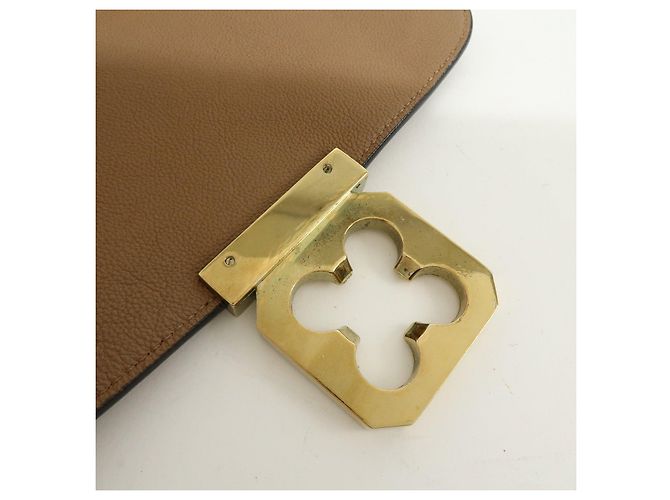 Chloé Borsa a spalla e crossbody in pelle Chloe Elsie con catena Marrone Camel - vista 16