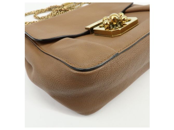 Chloé Borsa a spalla e crossbody in pelle Chloe Elsie con catena Marrone Camel - vista 8