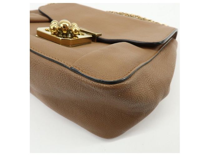 Chloé Borsa a spalla e crossbody in pelle Chloe Elsie con catena Marrone Camel - vista 9