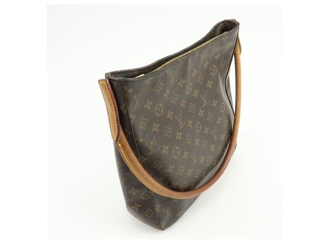 Borsa a tracolla Louis Vuitton Monogram Looping GM Brown M51145 - vista 4