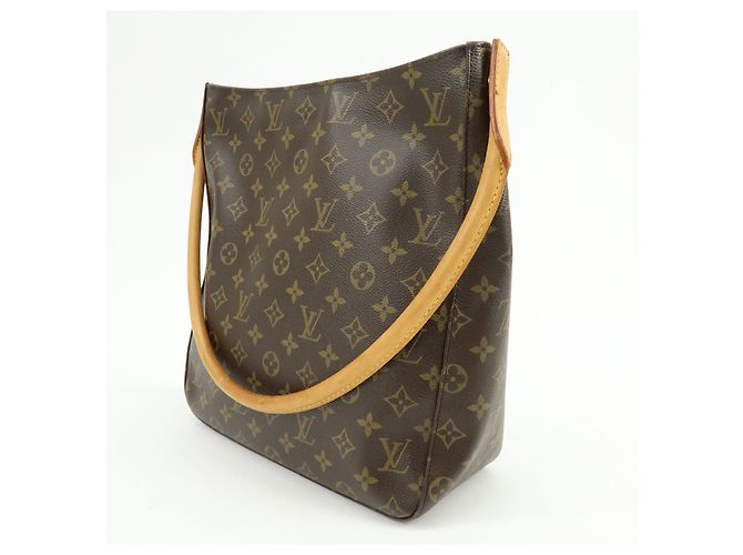 Borsa a tracolla Louis Vuitton Monogram Looping GM Marrone M51145 - vista 3