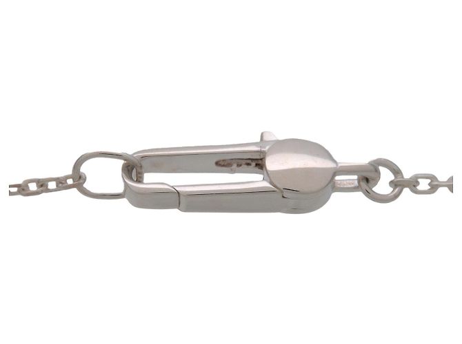 Collana con piastra quadrata Logo GUCCI Argento SV925 - vista 5