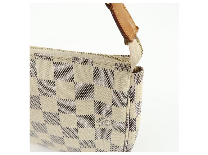Louis Vuitton Damier Azur Pochette Accessoires Hand Bag Pouch N41207 - vista 15