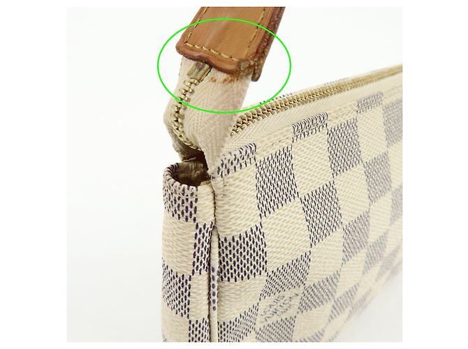 Louis Vuitton Damier Azur Pochette Accessoires Hand Bag Pouch N41207 - vista 16