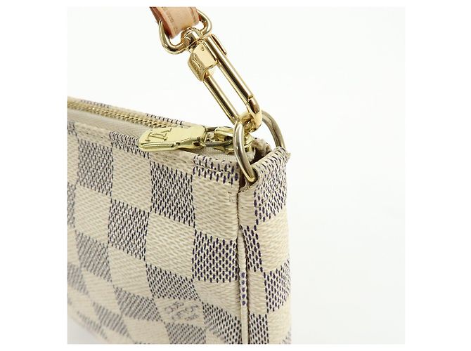 Louis Vuitton Damier Azur Pochette Accessoires Hand Bag Pouch N41207 - vista 17