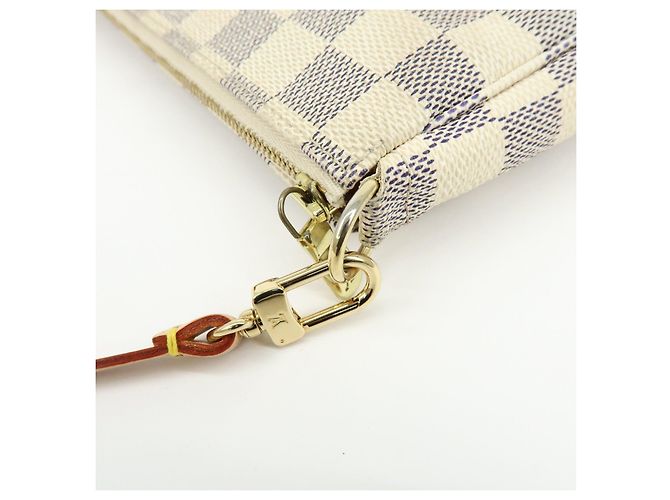Louis Vuitton Damier Azur Pochette Accessoires Hand Bag Pouch N41207 - vista 9