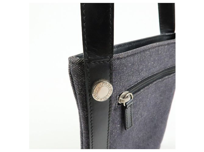 Bulgari Borsa a tracolla e a spalla BVLGARI Logo Mania in tela e pelle Nero - vista 17