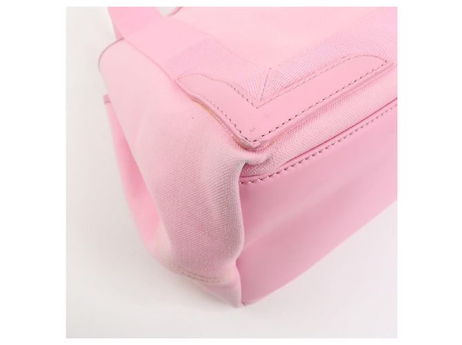BALENCIAGA Borsa Tote Cabas Small in tela e pelle Navy e Rosa 339933 - vista 7