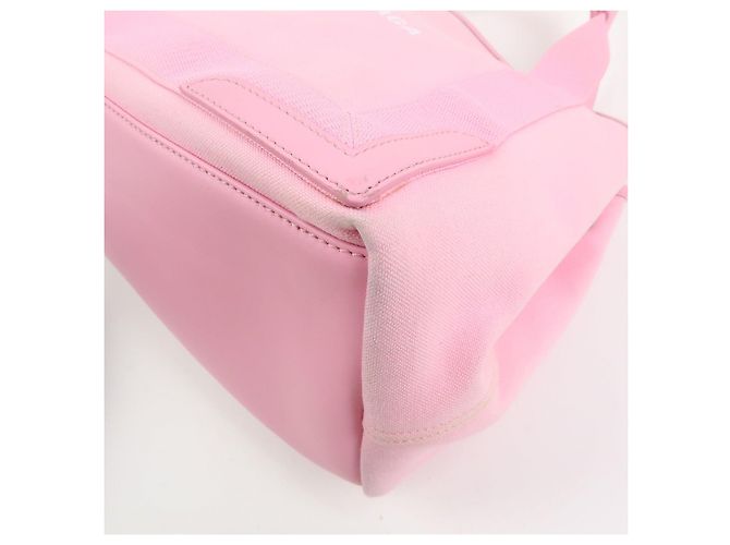 BALENCIAGA Borsa Tote Cabas Small in tela e pelle Navy e Rosa 339933 - vista 8