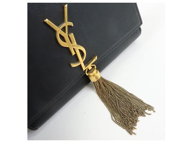 Autre Marque SAINT LAURENT PARIS Borsa a tracolla in pelle con catena Nera 474366 - vista 14