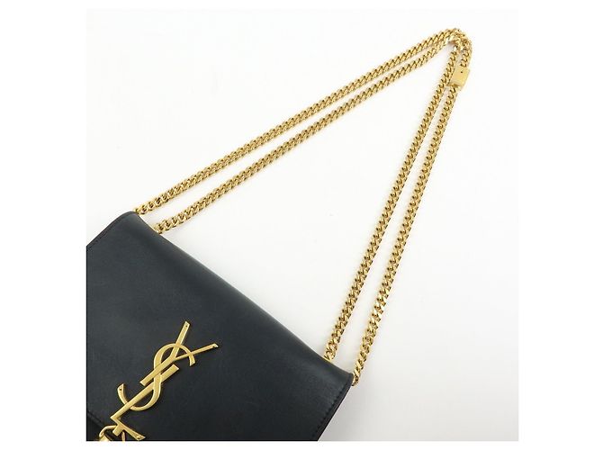 Autre Marque SAINT LAURENT PARIS Borsa a tracolla in pelle con catena Nera 474366 - vista 6