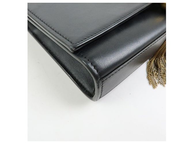 Autre Marque SAINT LAURENT PARIS Borsa a tracolla in pelle con catena Nera 474366 - vista 9