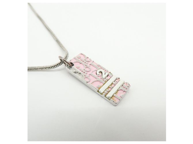 Collana in metallo Christian Dior Trotter Plate Pink Silver White - vista 3