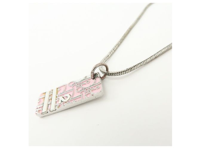 Collana in metallo Christian Dior Trotter Plate Pink Silver White - vista 4