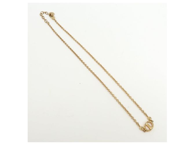 Collana in metallo con strass logo CD Christian Dior Pink Gold - vista 2