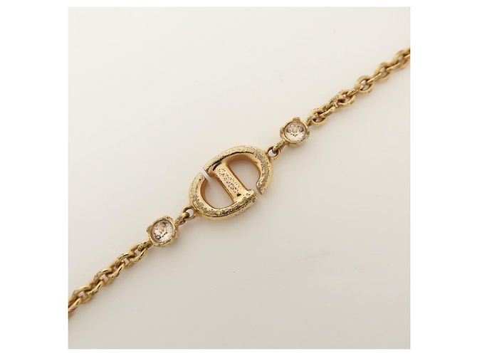 Collana in metallo con strass logo CD Christian Dior Pink Gold - vista 3
