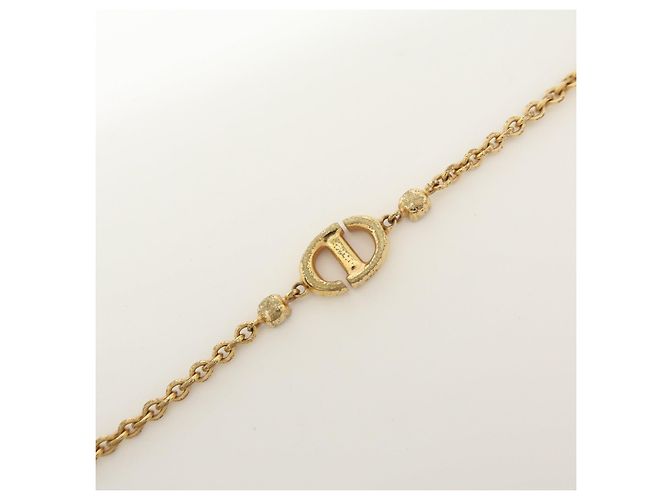 Collana in metallo con strass logo CD Christian Dior Pink Gold - vista 4