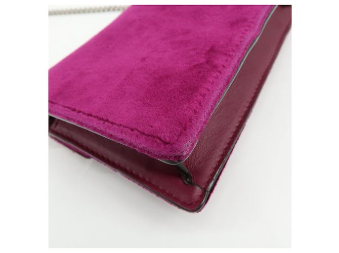 GUCCI Dionysus Super Mini Bag Borsa a tracolla in velluto con catena Viola 476432 - vista 10