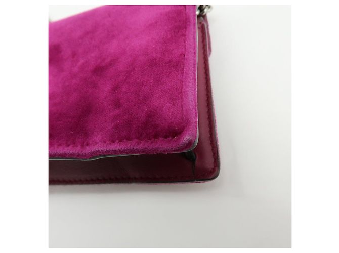 GUCCI Dionysus Super Mini Bag Borsa a tracolla in velluto con catena Viola 476432 - vista 11