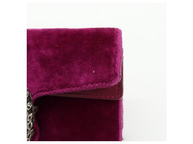 GUCCI Dionysus Super Mini Bag Borsa a tracolla in velluto con catena Viola 476432 - vista 12