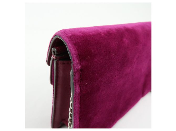 GUCCI Dionysus Super Mini Bag Borsa a tracolla in velluto con catena Viola 476432 - vista 16