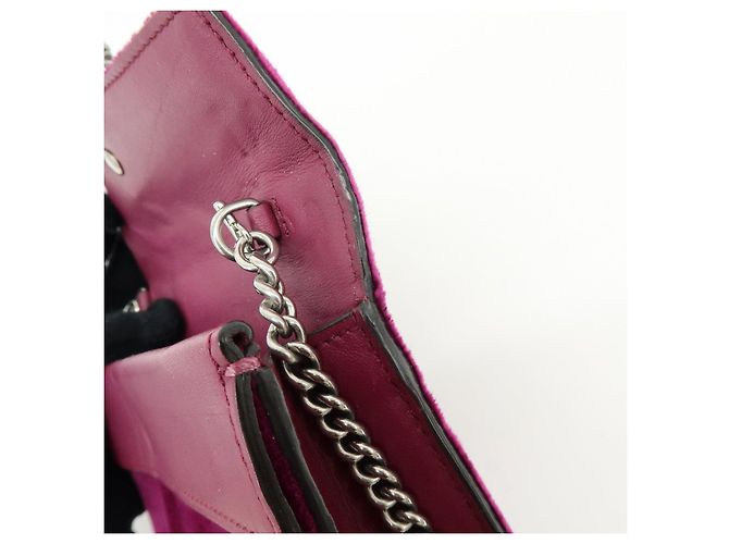 GUCCI Dionysus Super Mini Bag Borsa a tracolla in velluto con catena Viola 476432 - vista 19