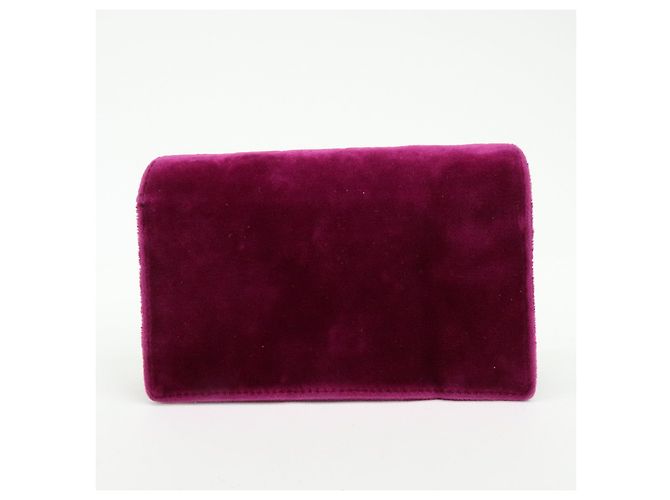GUCCI Dionysus Super Mini Bag Borsa a tracolla in velluto con catena Viola 476432 - vista 2