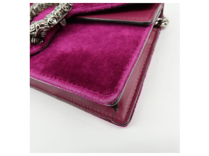 GUCCI Dionysus Super Mini Bag Borsa a tracolla in velluto con catena Viola 476432 - vista 8