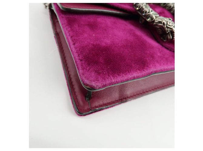 GUCCI Dionysus Super Mini Bag Borsa a tracolla in velluto con catena Viola 476432 - vista 9