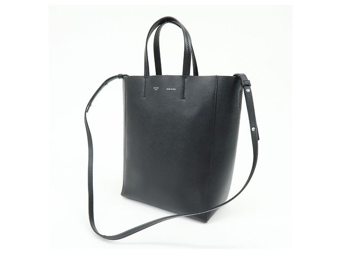 Céline CELINE Borsa 2Way Vertical Cabas in pelle Borsa a mano Borsa a spalla Nero - vista 3