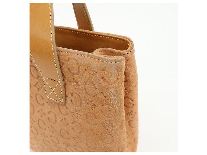 Céline CELINE C Macadam Suede Leather Hand Bag Tote Bag Orange Beige - vista 15