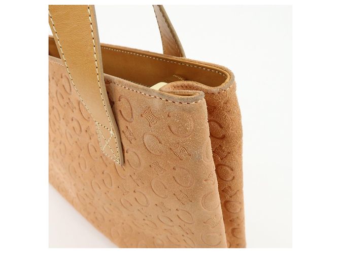 Céline CELINE C Macadam Suede Leather Hand Bag Tote Bag Orange Beige - vista 17