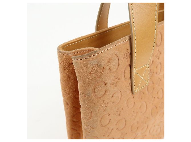 Céline CELINE C Macadam Suede Leather Hand Bag Tote Bag Orange Beige - vista 18