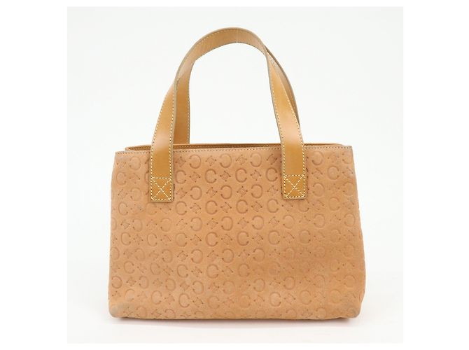 Céline CELINE C Macadam Suede Leather Hand Bag Tote Bag Orange Beige - vista 2